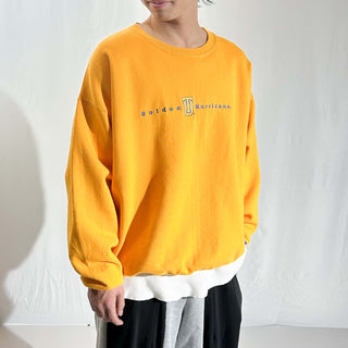 90's champion "golden hurricane" イエロー 刺繍 スウェット シャツ