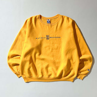 90's champion "golden hurricane" イエロー 刺繍 スウェット シャツ