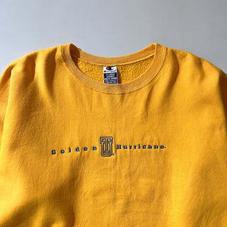 90's champion "golden hurricane" イエロー 刺繍 スウェット シャツ