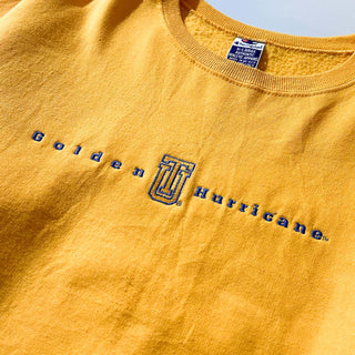 90's champion "golden hurricane" イエロー 刺繍 スウェット シャツ
