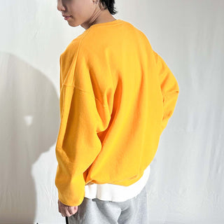 90's champion "golden hurricane" イエロー 刺繍 スウェット シャツ