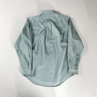 90's "made in SINGAPORE" RALPH LAUREN セージグリーン コットンツイル ボタンダウン L/Sシャツ