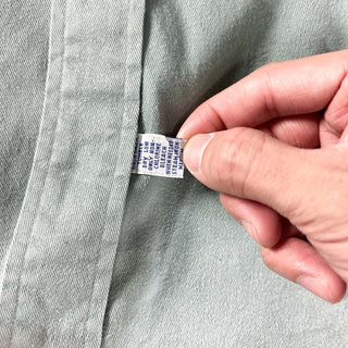 90's "made in SINGAPORE" RALPH LAUREN セージグリーン コットンツイル ボタンダウン L/Sシャツ