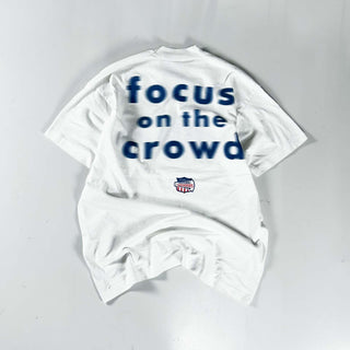 90's "made in USA" FRUIT OF THE LOOM "focus on the crowd" モーションブラー 両面プリント Tシャツ