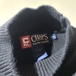 00's CHAPS RALPH LAUREN デザイン ハイネック コットンニット セーター