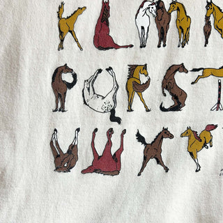 90's "made in USA" JERZEES "horse×Alphabet" アニマル アート Tシャツ