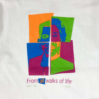 90's "made in USA" FRUIT OF THE LOOM "From all walks of life" デザイン アート Tシャツ
