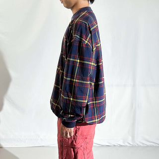 90's IZOD パッカブル チェック プルオーバー ナイロン ジャケット(レッド)