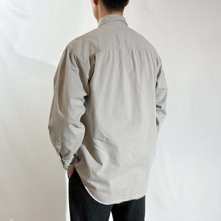 90's OLD GAP グレージュ スナップボタン L/Sシャツ
