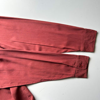 00's ORVIS ボックスシルエット ブラウン シルク L/Sシャツ