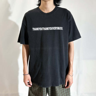 00's HANES "thank you thank you very much" メッセージ 両面プリント Tシャツ