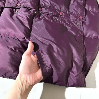 90's LANDS' END バーガンディ キルティング ダウン ベスト