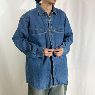 90's Marithé François Girbaud スリットポケット デニム デザイン L/Sシャツ