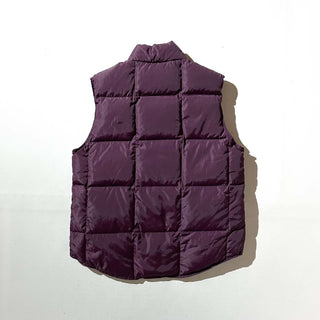 90's LANDS' END バーガンディ キルティング ダウン ベスト