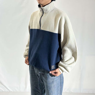 90's "made in USA" Russell 2トーン ハーフジップ スウェット シャツ
