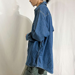 90's Marithé François Girbaud スリットポケット デニム デザイン L/Sシャツ