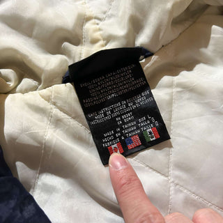 90's adidas 裏キルティング フーデッド ナイロン シェル ジャケット(ネイビー)