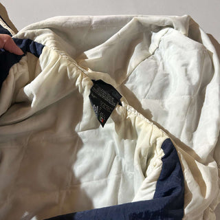 90's adidas 裏キルティング フーデッド ナイロン シェル ジャケット(ネイビー)