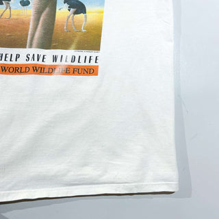 90's～00's JERZEES "HEADS UP!" ボロ ダチョウ アニマル プリント Tシャツ