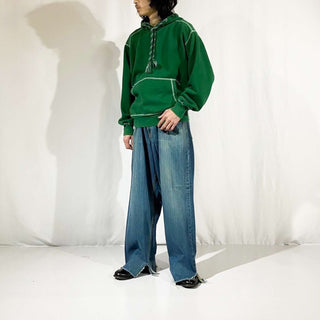 ホワイトステッチ スウェット パーカ