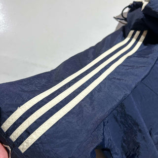 90's adidas 裏キルティング フーデッド ナイロン シェル ジャケット(ネイビー)