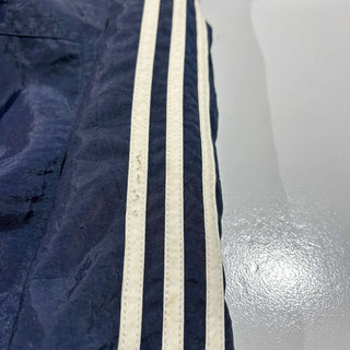 90's adidas 裏キルティング フーデッド ナイロン シェル ジャケット(ネイビー)
