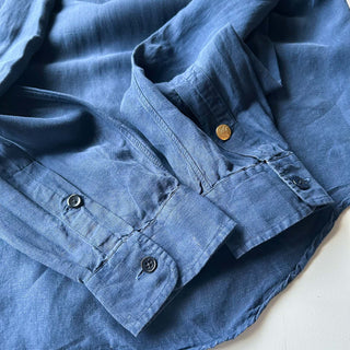 90's～ OLD RALPH LAUREN リネン×シルク エポレット L/Sシャツ