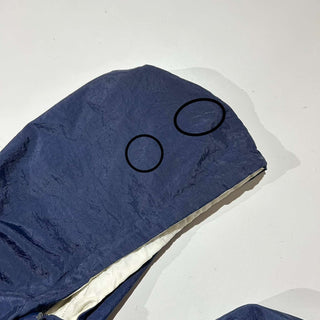 90's adidas 裏キルティング フーデッド ナイロン シェル ジャケット(ネイビー)