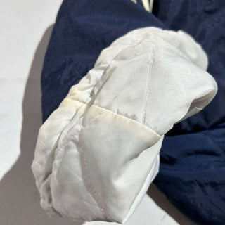 90's adidas 裏キルティング フーデッド ナイロン シェル ジャケット(ネイビー)