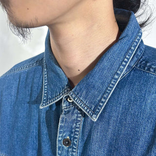 90's Marithé François Girbaud スリットポケット デニム デザイン L/Sシャツ