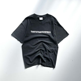 00's HANES "thank you thank you very much" メッセージ 両面プリント Tシャツ