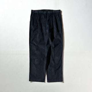 90's～ "deadstock" LANDS' END ２タック コーデュロイ パンツ (BLACK 33×30)