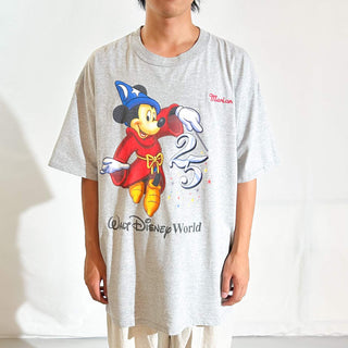 90's "made in USA" Disney designs "fantasia" ミッキー キャラクター プリント Tシャツ