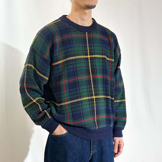 90's IZOD タータン チェック ニット セーター