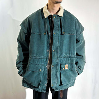 80's～90's "made in USA" Carhartt フロックタイプ ダック ワーク ジャケット