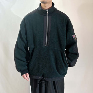 90's GREG NORMAN デナリタイプ ナイロン切替 ハーフジップ フリース ジャケット