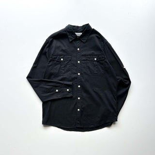 00's converse ブラック リネン×コットン L/Sシャツ