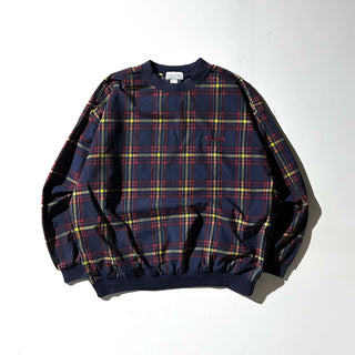 90's IZOD パッカブル チェック プルオーバー ナイロン ジャケット(レッド)