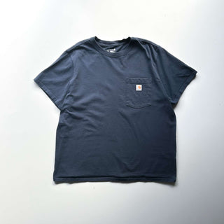 00's Carhartt ワンポイント ポケット Tシャツ(ネイビー)