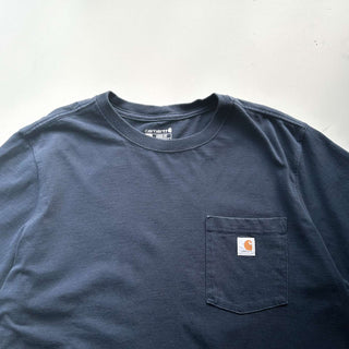 00's Carhartt ワンポイント ポケット Tシャツ(ネイビー)