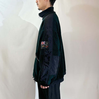 90's GREG NORMAN デナリタイプ ナイロン切替 ハーフジップ フリース ジャケット