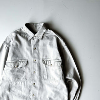 90's OLD GAP グレージュ スナップボタン L/Sシャツ