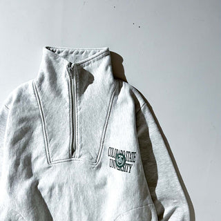 90's "made in USA" MVP セパレートポケット ハーフジップ カレッジ スウェット シャツ