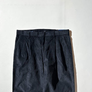 90's～ "deadstock" LANDS' END ２タック コーデュロイ パンツ (BLACK 33×30)