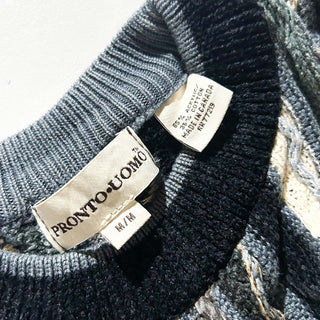 90's～00's "made in Canada" PRONTO・UOMO マルチカラー 3D ニット セーター