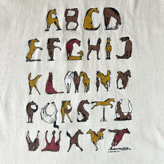 90's "made in USA" JERZEES "horse×Alphabet" アニマル アート Tシャツ