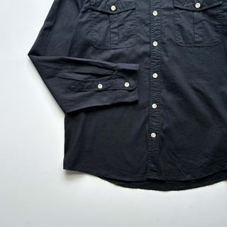 00's converse ブラック リネン×コットン L/Sシャツ