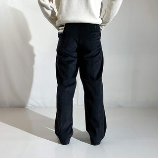 90's～ "deadstock" LANDS' END ２タック コーデュロイ パンツ (BLACK 33×30)