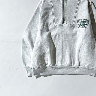 90's "made in USA" MVP セパレートポケット ハーフジップ カレッジ スウェット シャツ