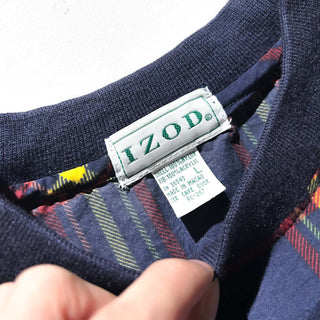 90's IZOD パッカブル チェック プルオーバー ナイロン ジャケット(レッド)